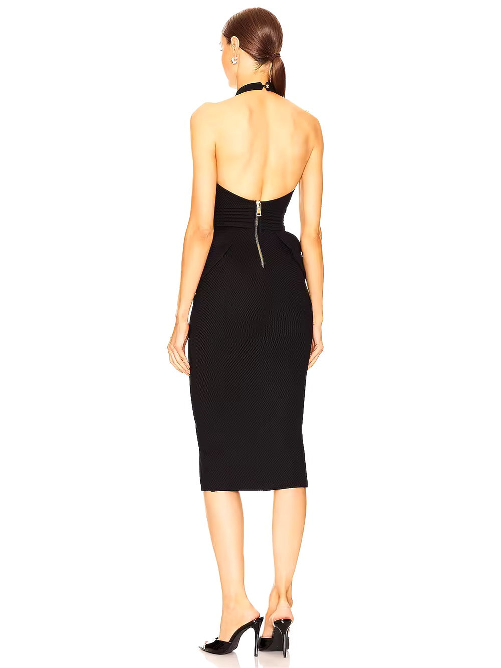 Backless Halter High Waist Bandage Dress