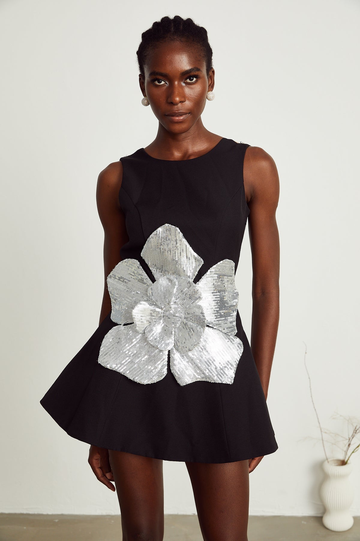 Spliced Flower Sequins Diamond Sexy Dress