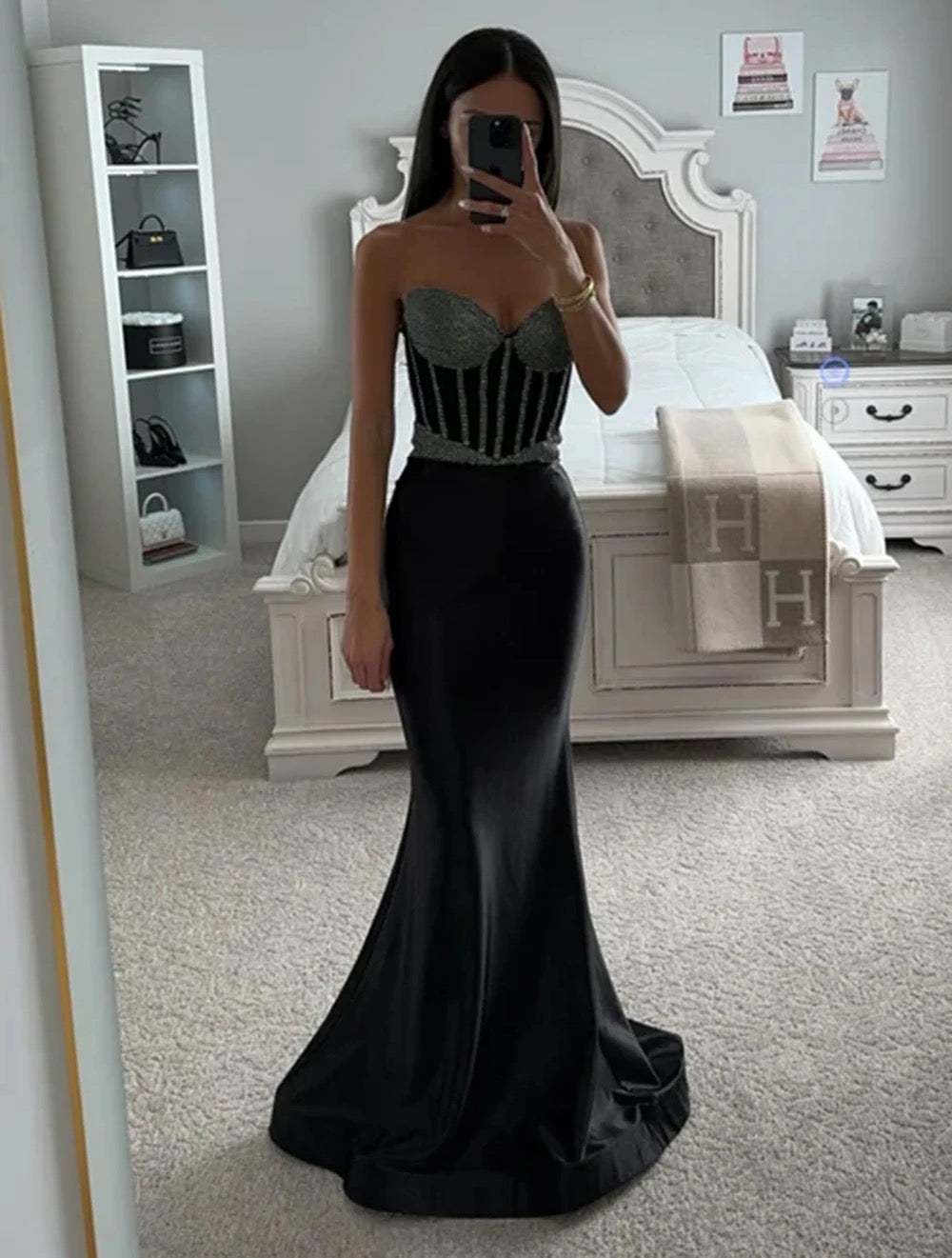 Strapless Sparkling Diamond Mermaid Long dress