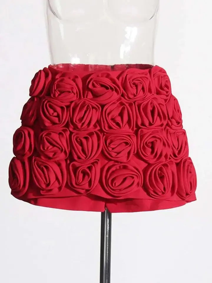 3D Rose Feeling Half body Skirts