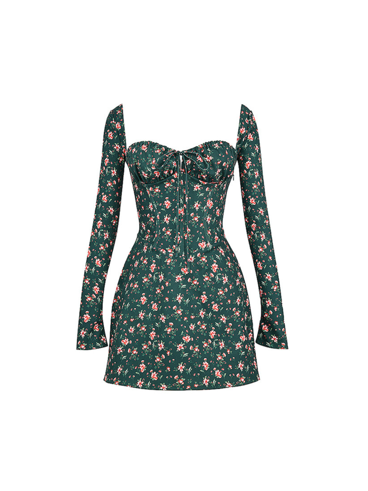 Floral Lacing Mini Dress