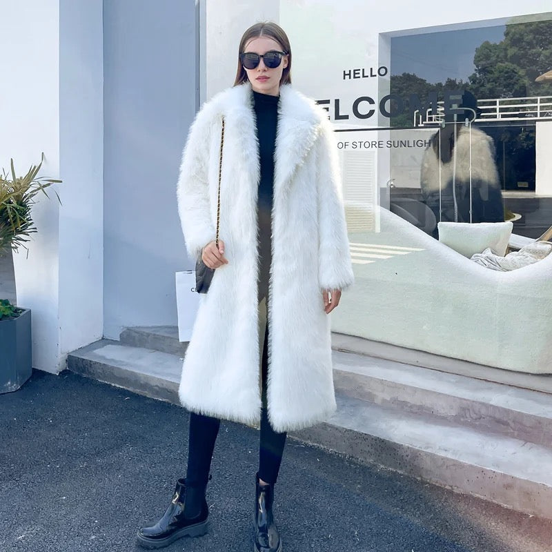 Mix Fox Faux Long Sleeve long coat