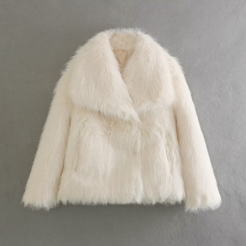 Fur Large Collared Artificial Fur Coat Short Fox Fur Fur Coat