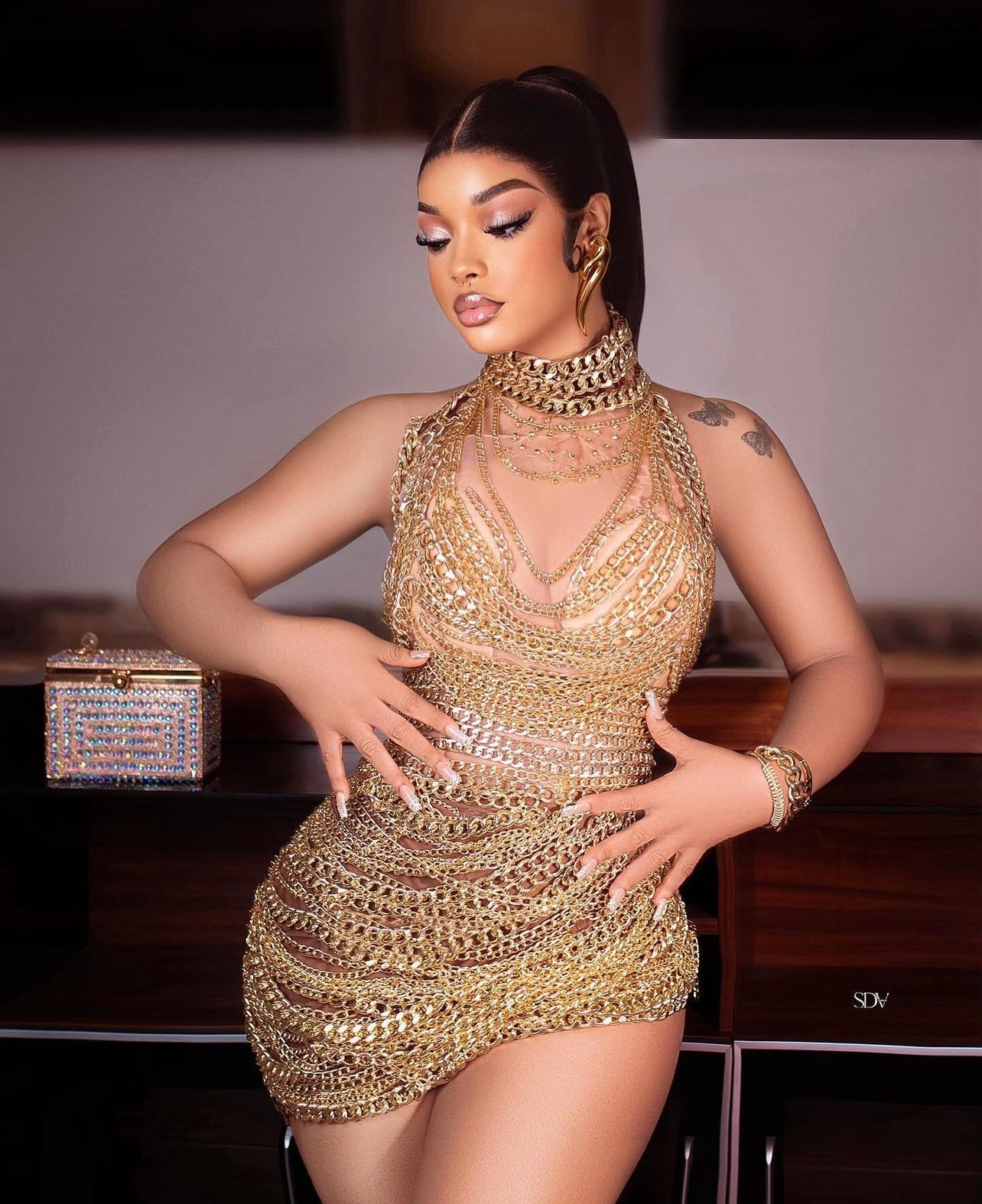 Nicki chain mini dress