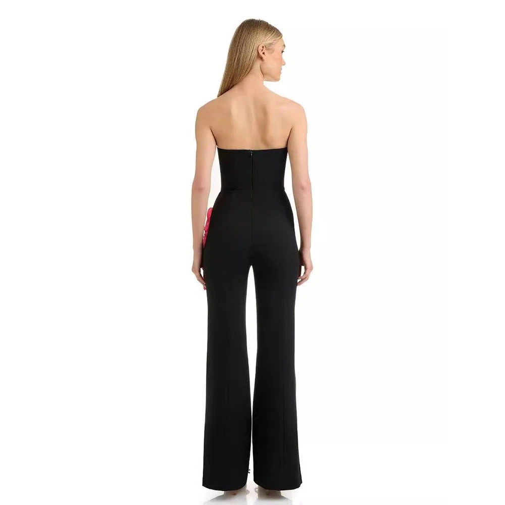 Ruffle Edge bandage without shoulder straps jumpsuit ,