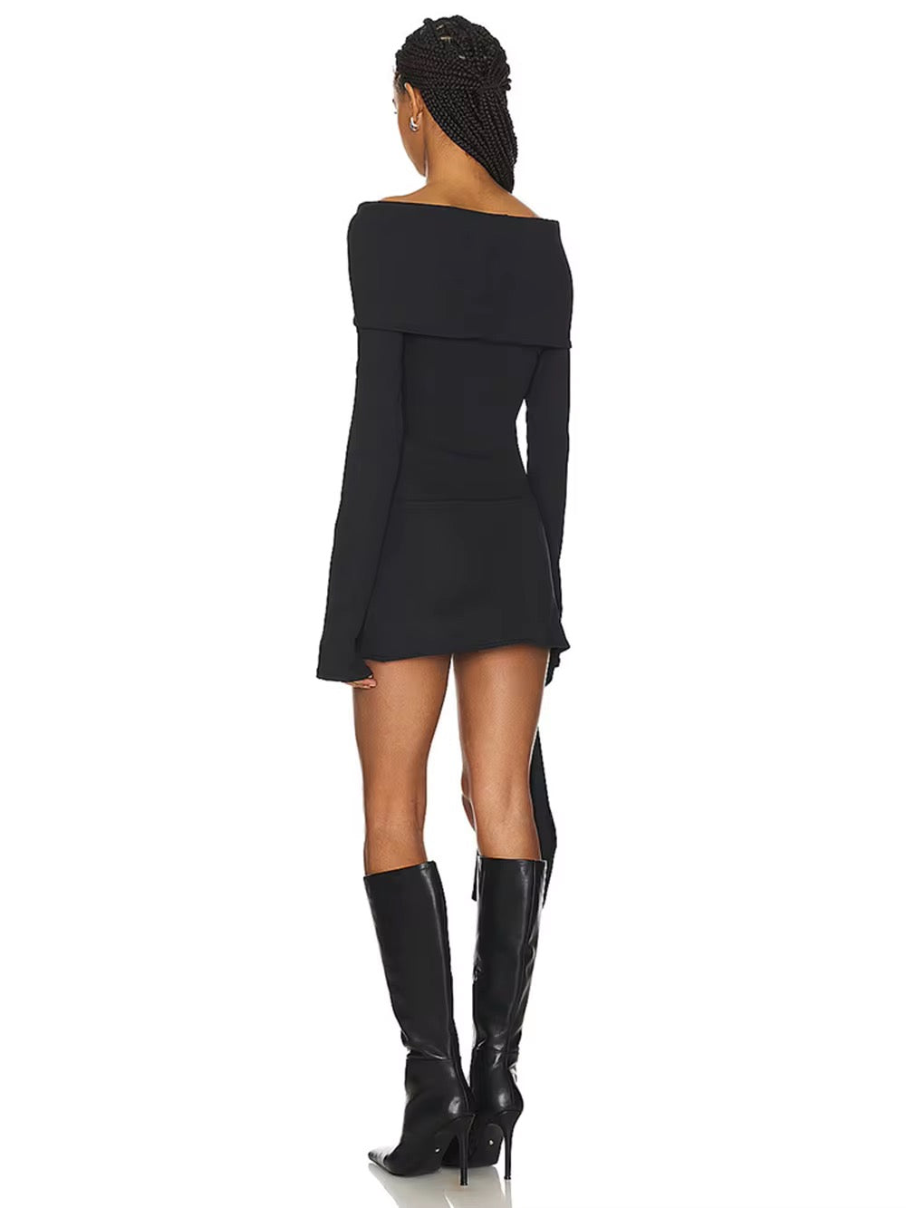 Neck Hollow Out Tight Mini Dress