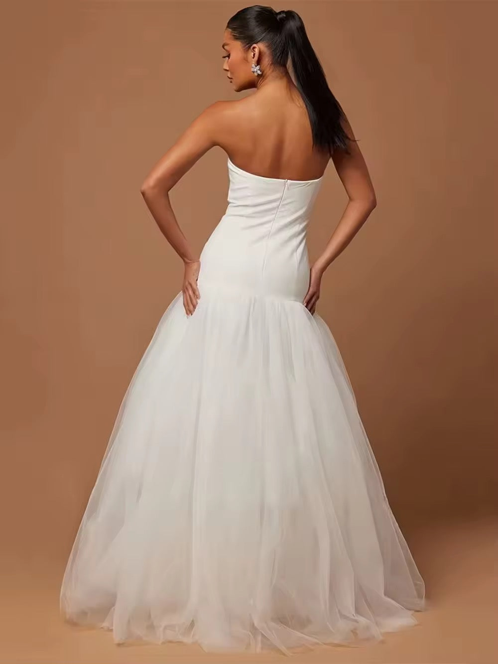 Strapless Diamonds Ball Gown Maxi Dress