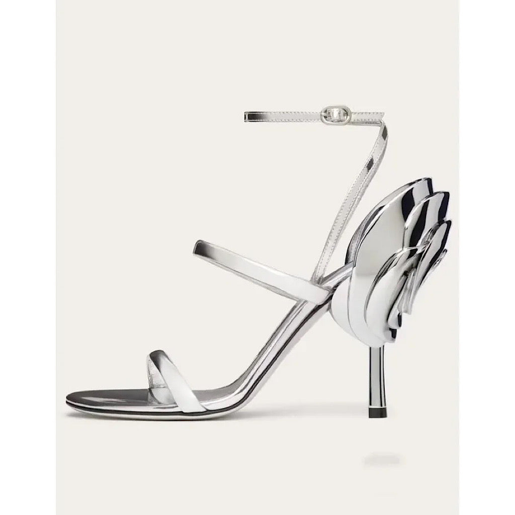 Silver rose Blossom Sandals