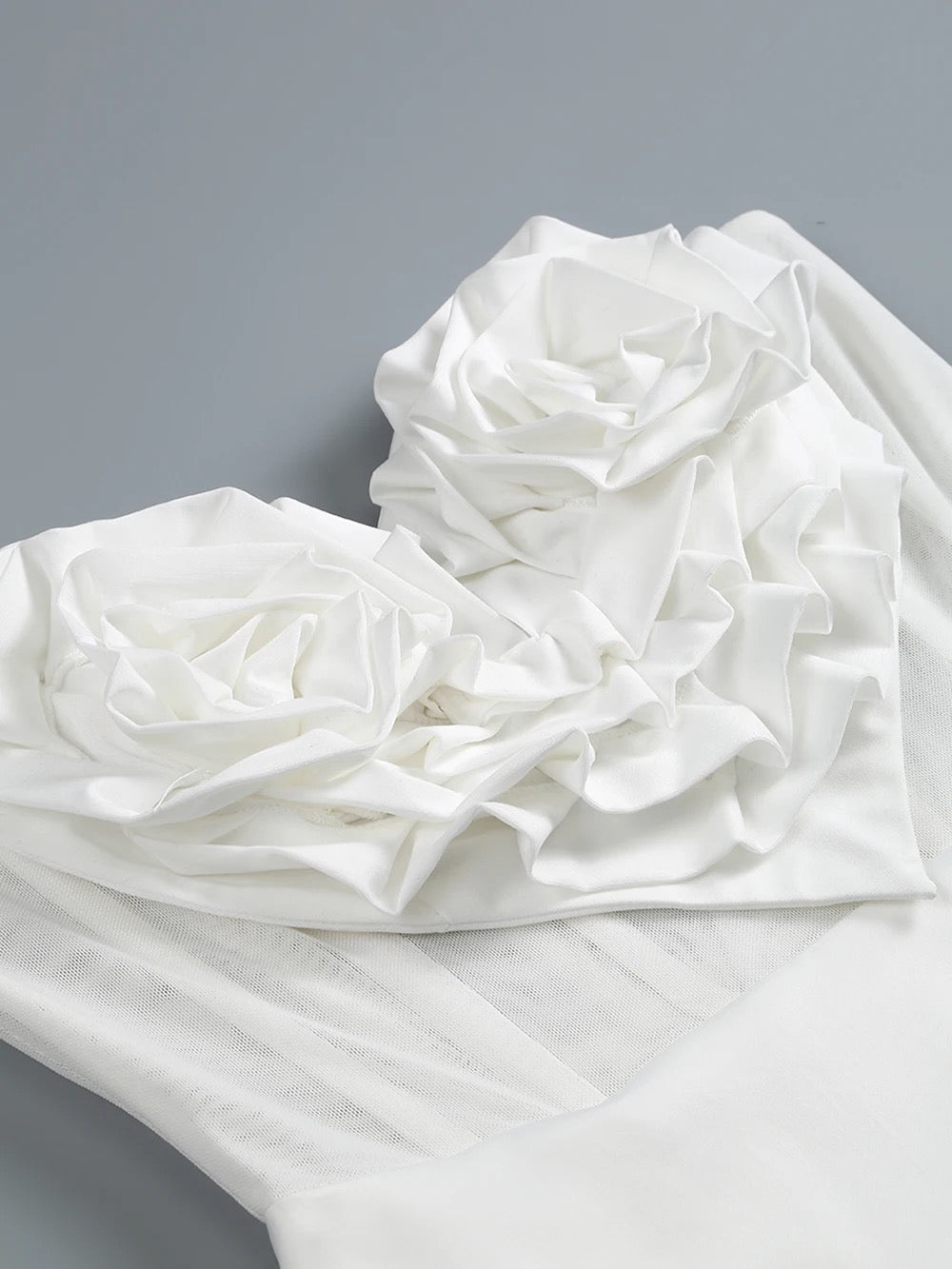 White Sexy Strapless Sleeveless A-line Flower Heart Mini Dress