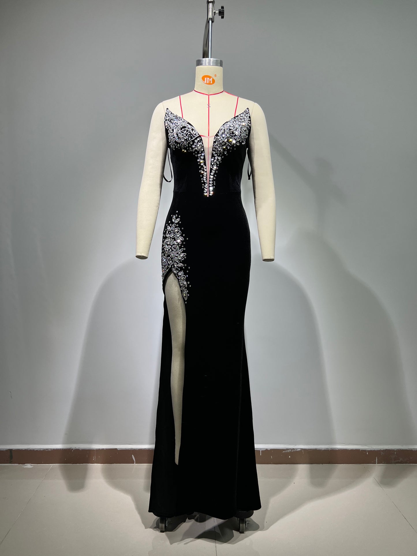 Alicia floor length velvet dress