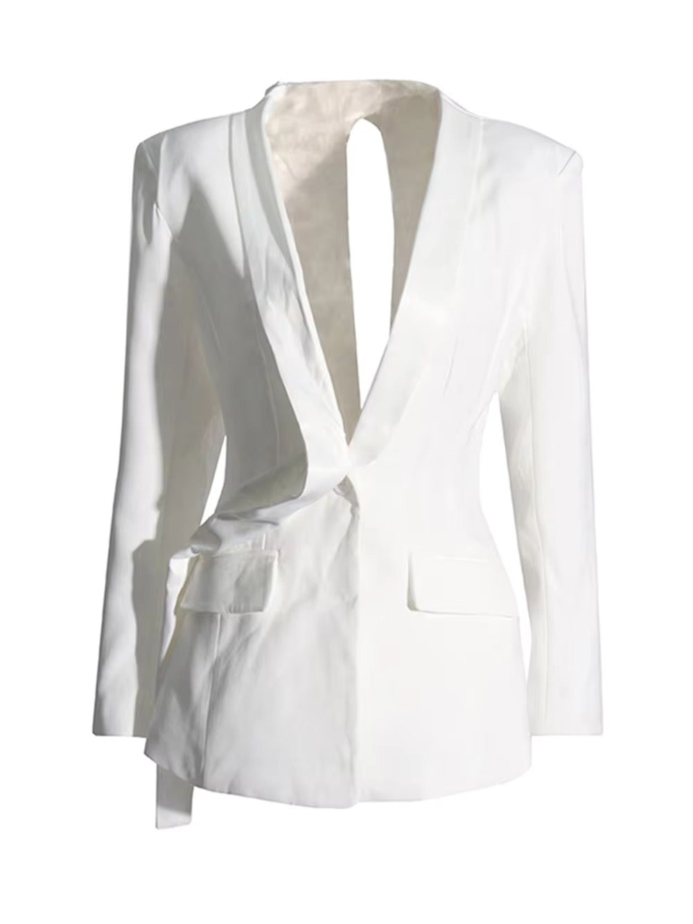 White Slim Elegant Long Sleeved blazer