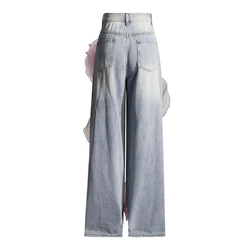 Lia denim flower pants