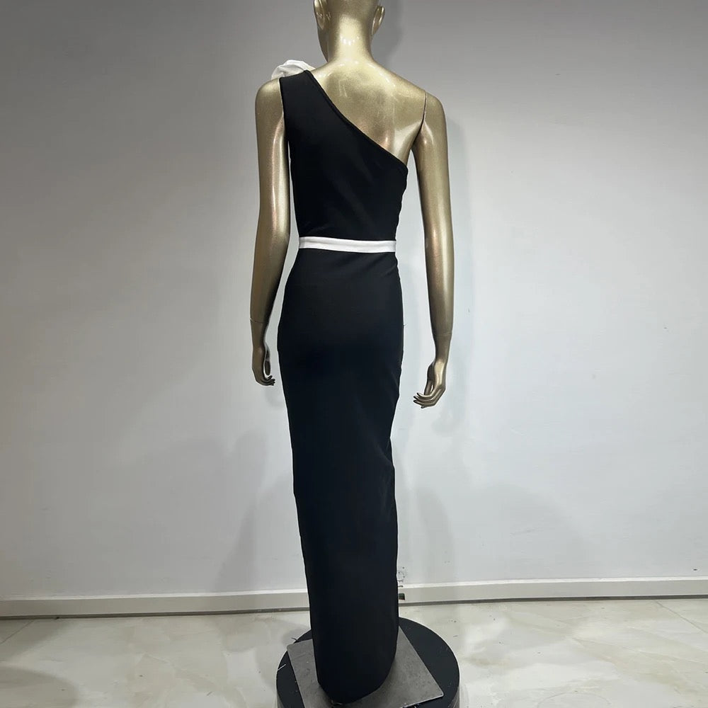 Black Midi Party Bandage dress