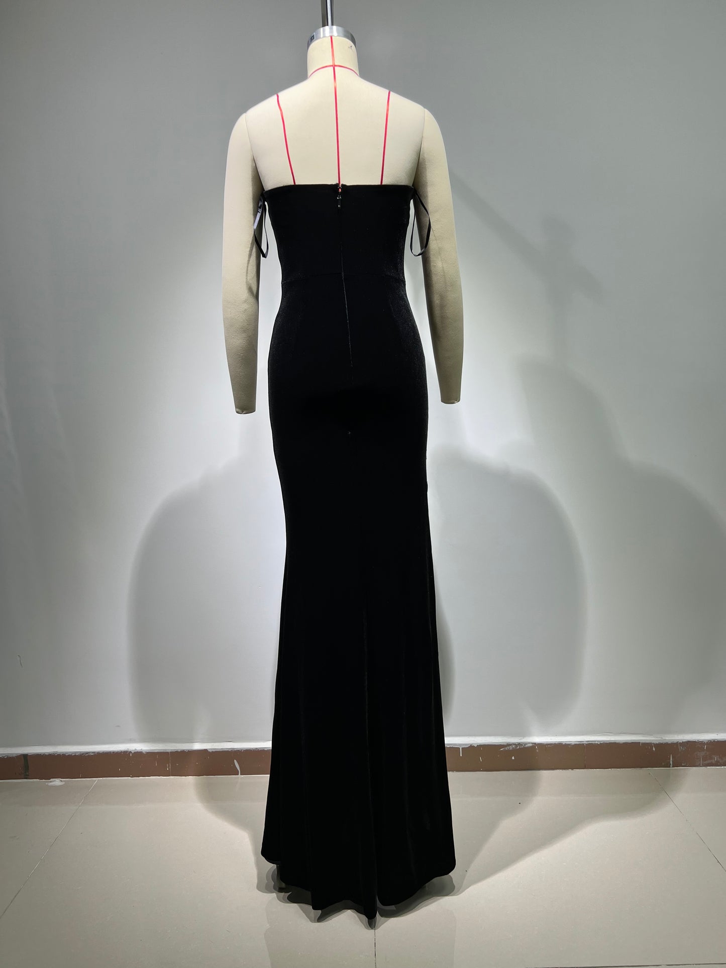 Alicia floor length velvet dress