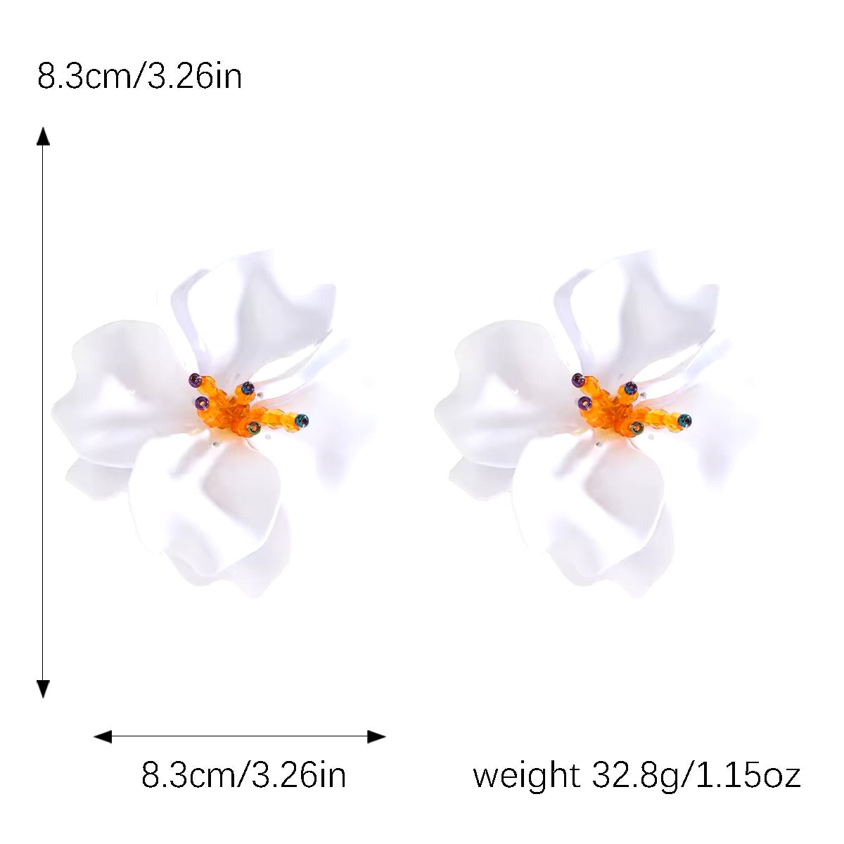 Resin Flower Pendant Earrings