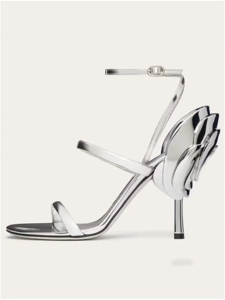 Silver rose Blossom Sandals