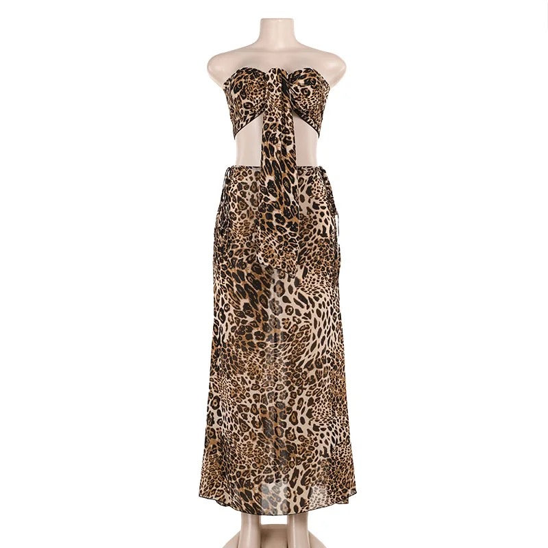 Rolah leopard skirt set