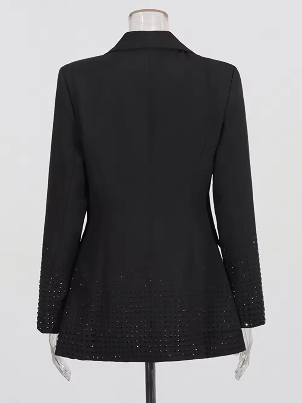 Long Blazer Double-Breasted Diamond Split Coat Jacket