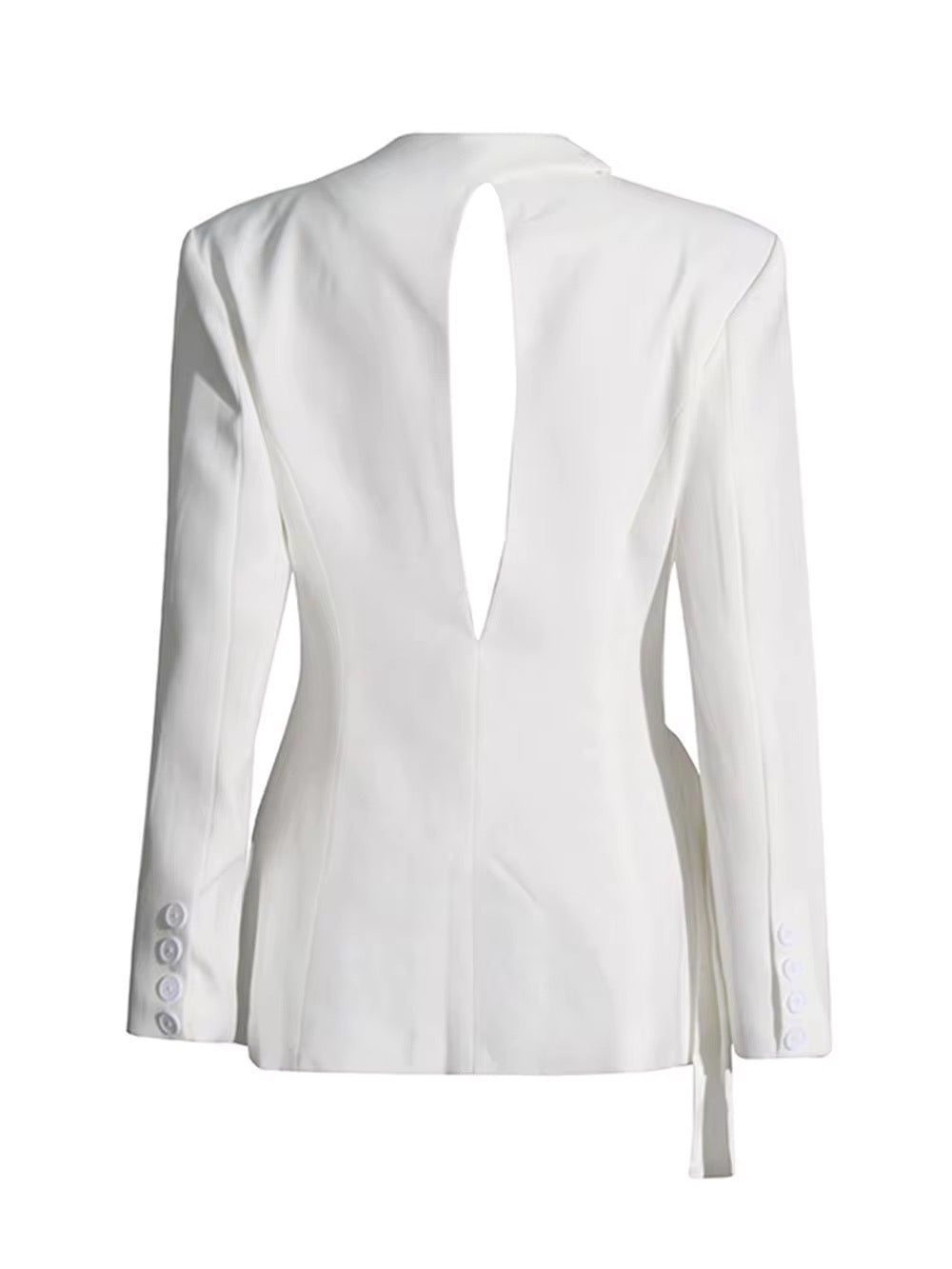 White Slim Elegant Long Sleeved blazer