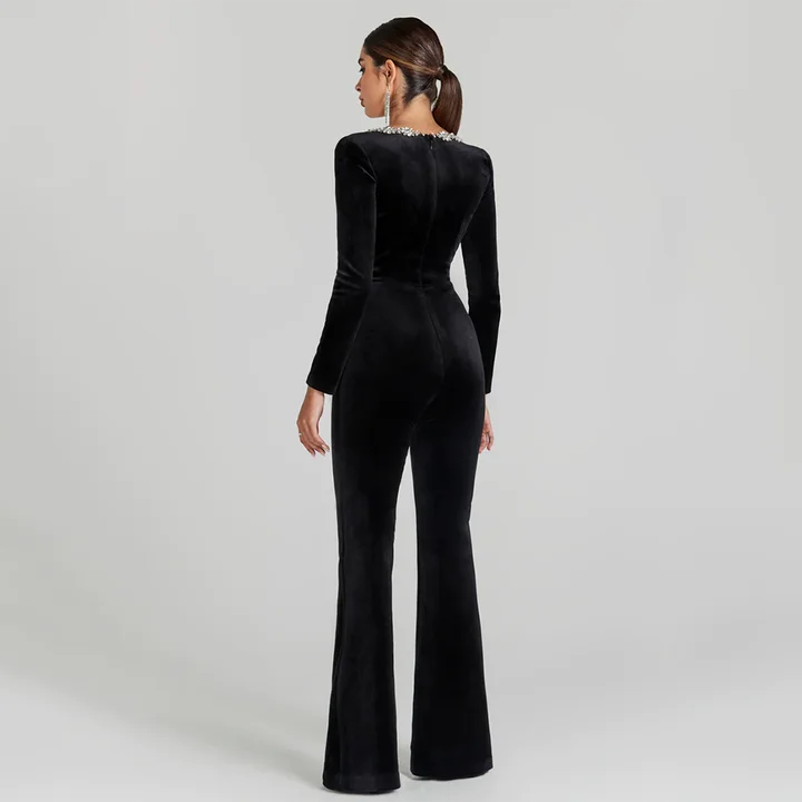 Square Neck Diamond High Waist Wide Leg jumpsuit