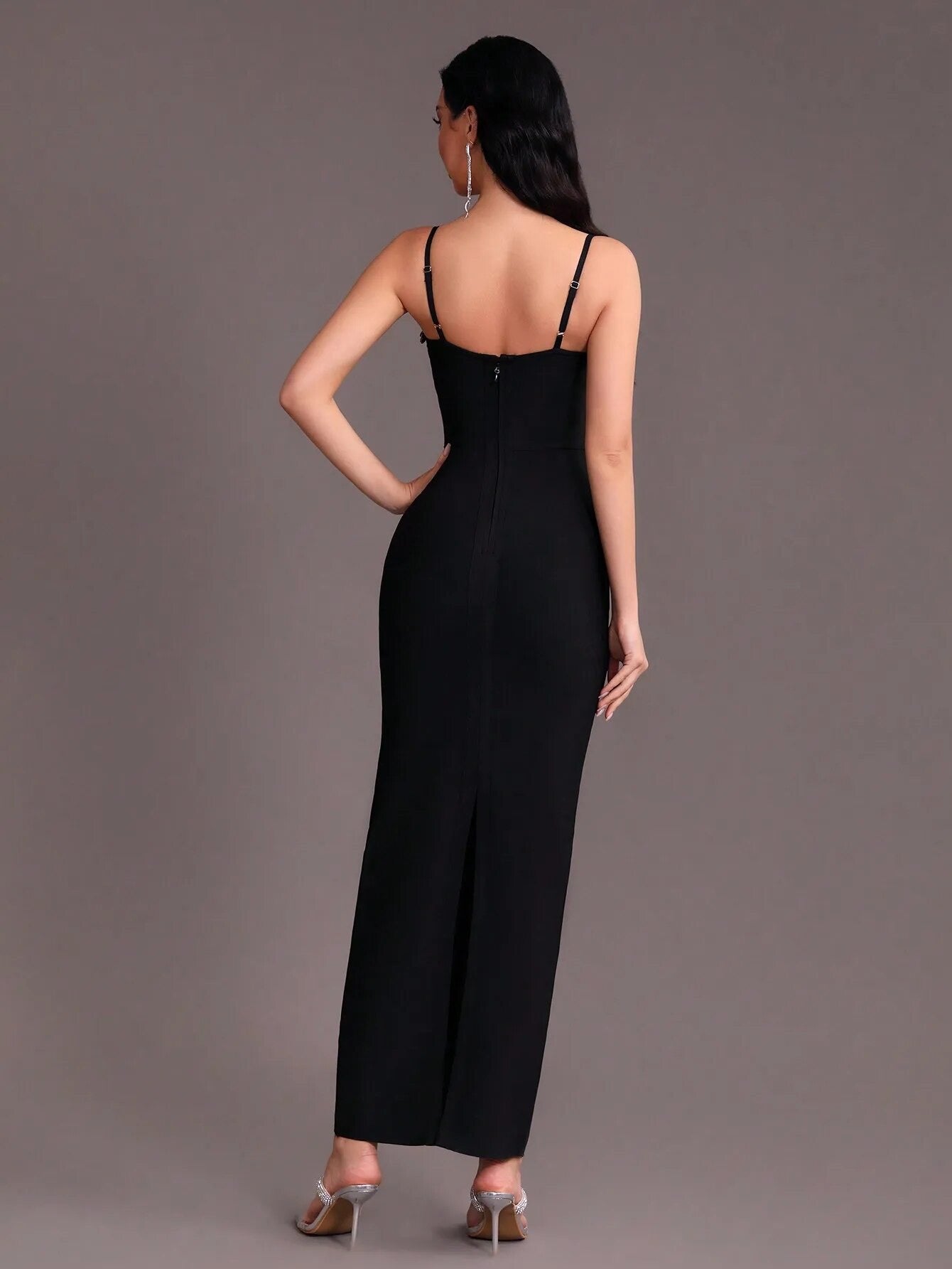 V-neck Sleeveless Maxi Bandage Dress