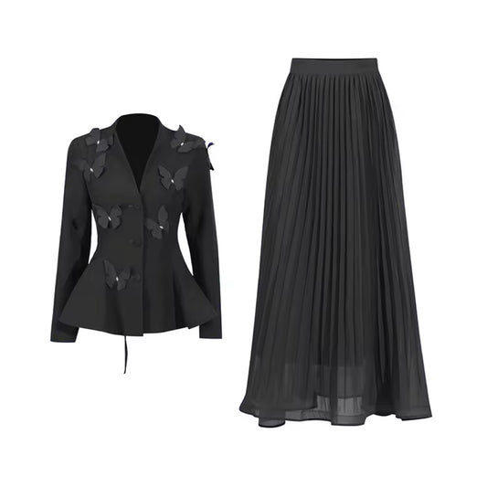 Blazer Pleated Skirt Sets