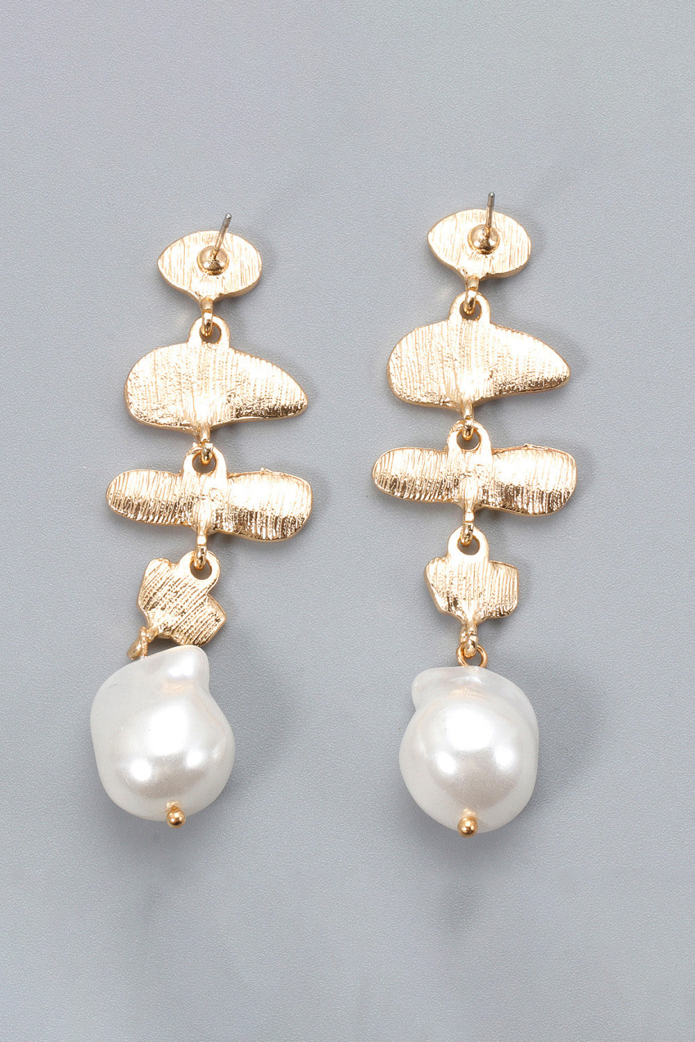 Abnormal Shpae Zinc Alloy Synthetic Pearl Dangle Earrings REBECATHELABEL