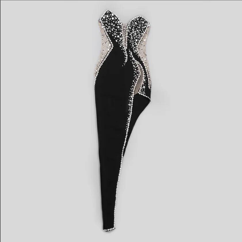 Aliyah diamond high slit dress REBECATHELABEL