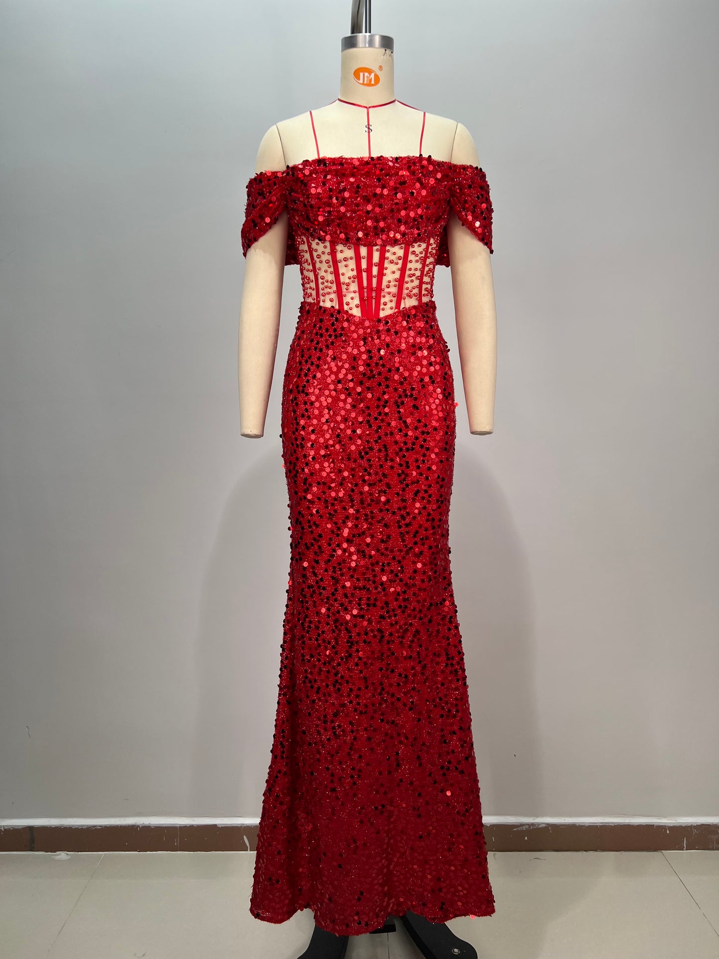 Rebecca sequin floor length dress