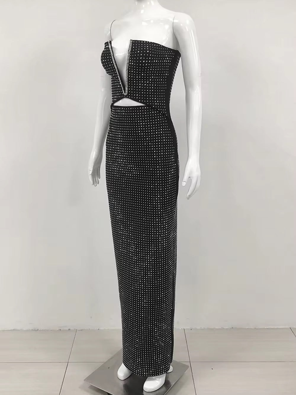 Sparkling Diamond Maxi Bandage Dress