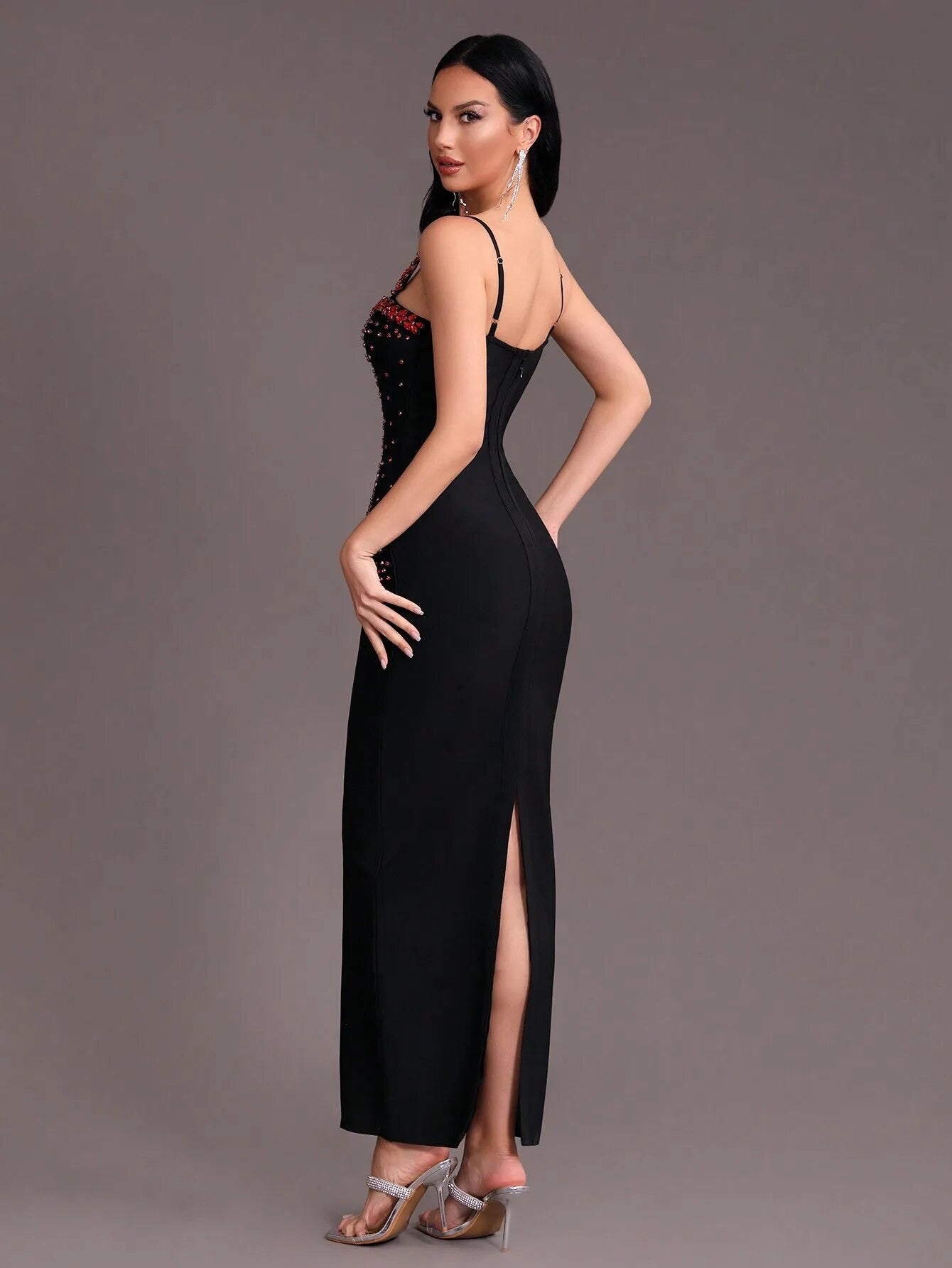 V-neck Sleeveless Maxi Bandage Dress