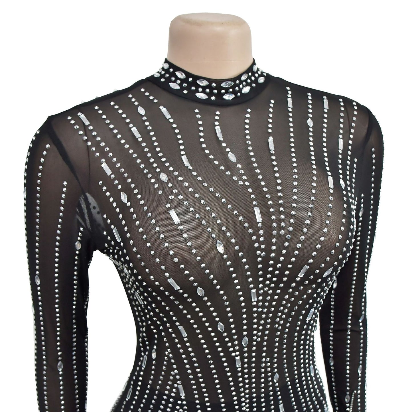 Mesh Drilling rhinestone Dress