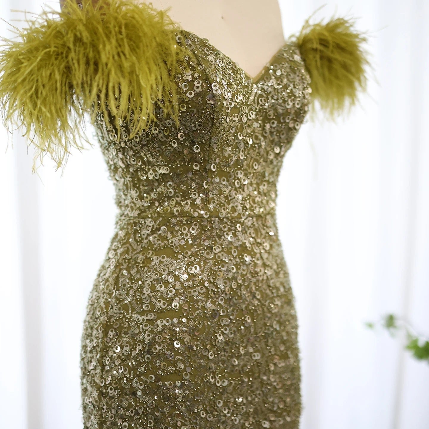 Becca sequin feather dress REBECATHELABEL