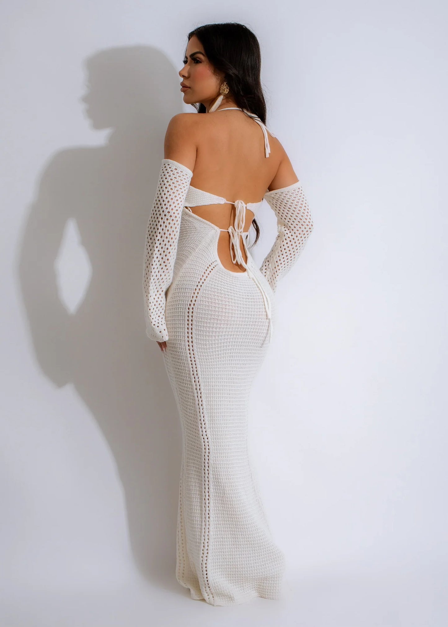 Crochet Maxi Dress White