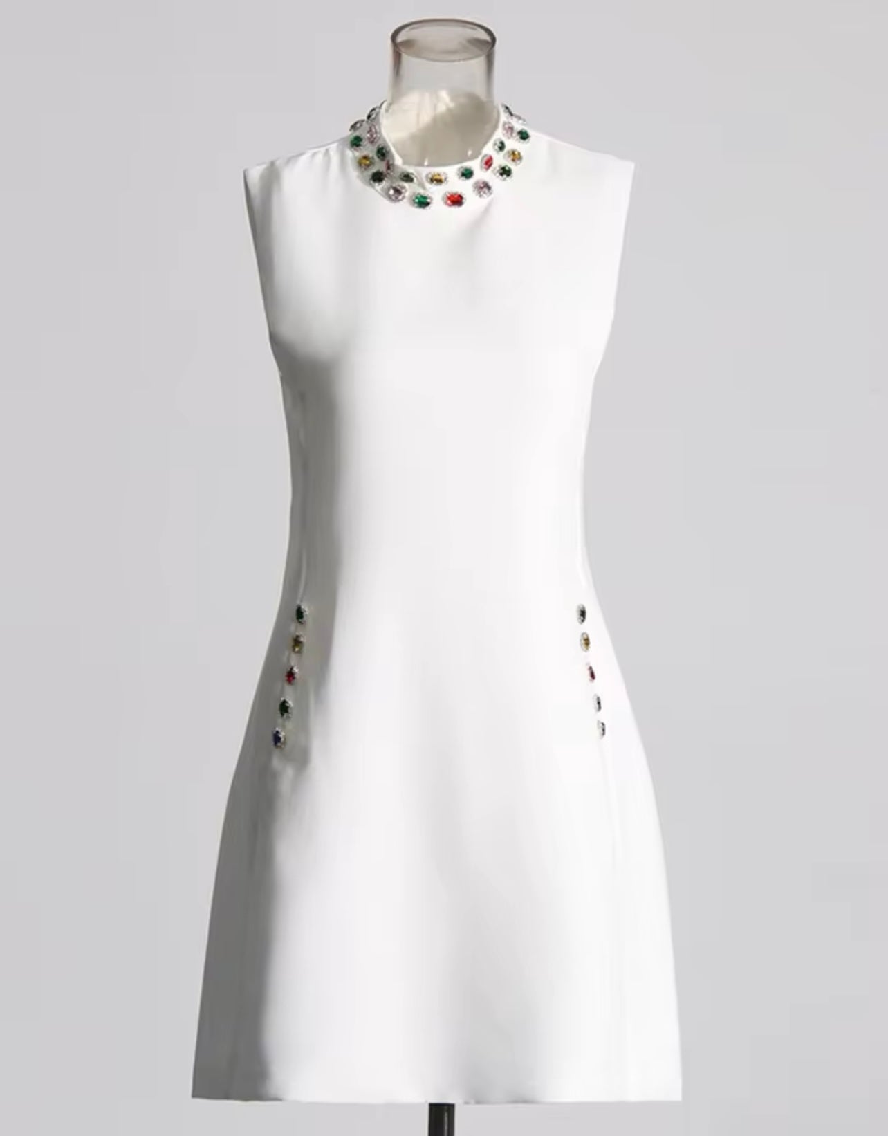 Shining white Diamond Chain Elegant Dress