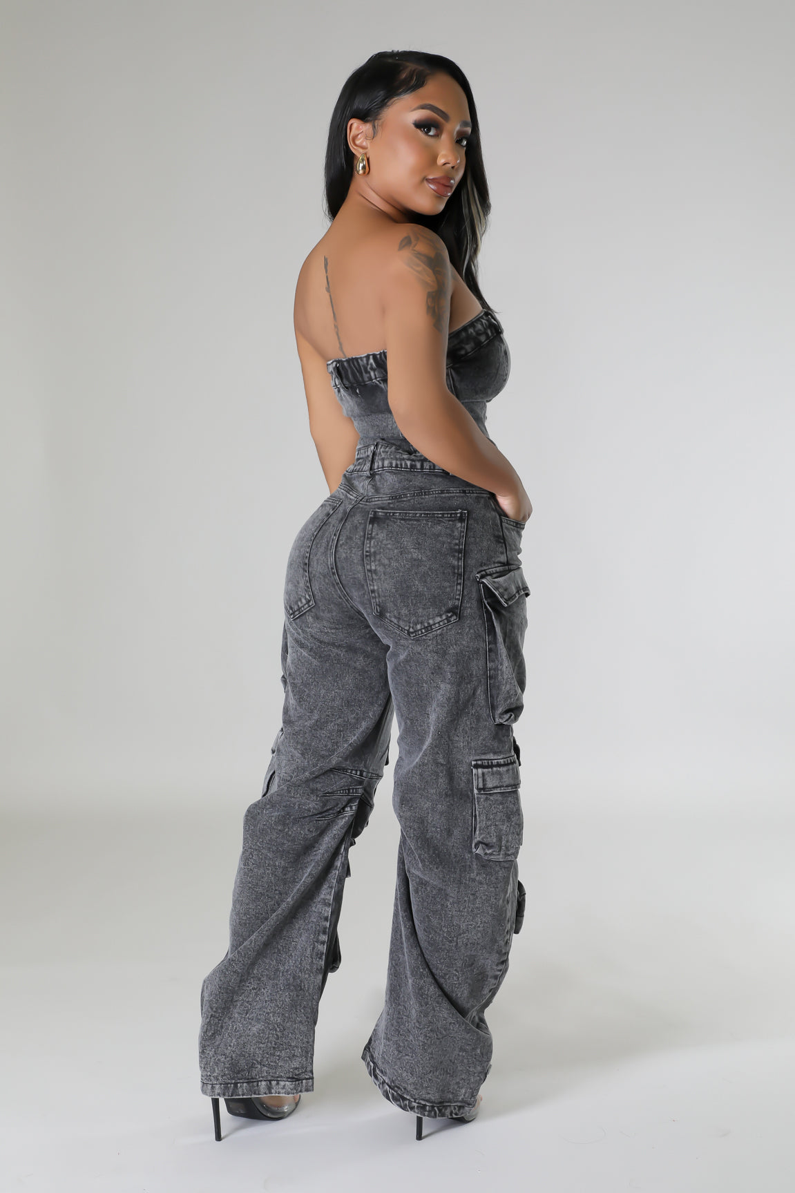 Claiming You Denim Jumpsuit REBECATHELABEL