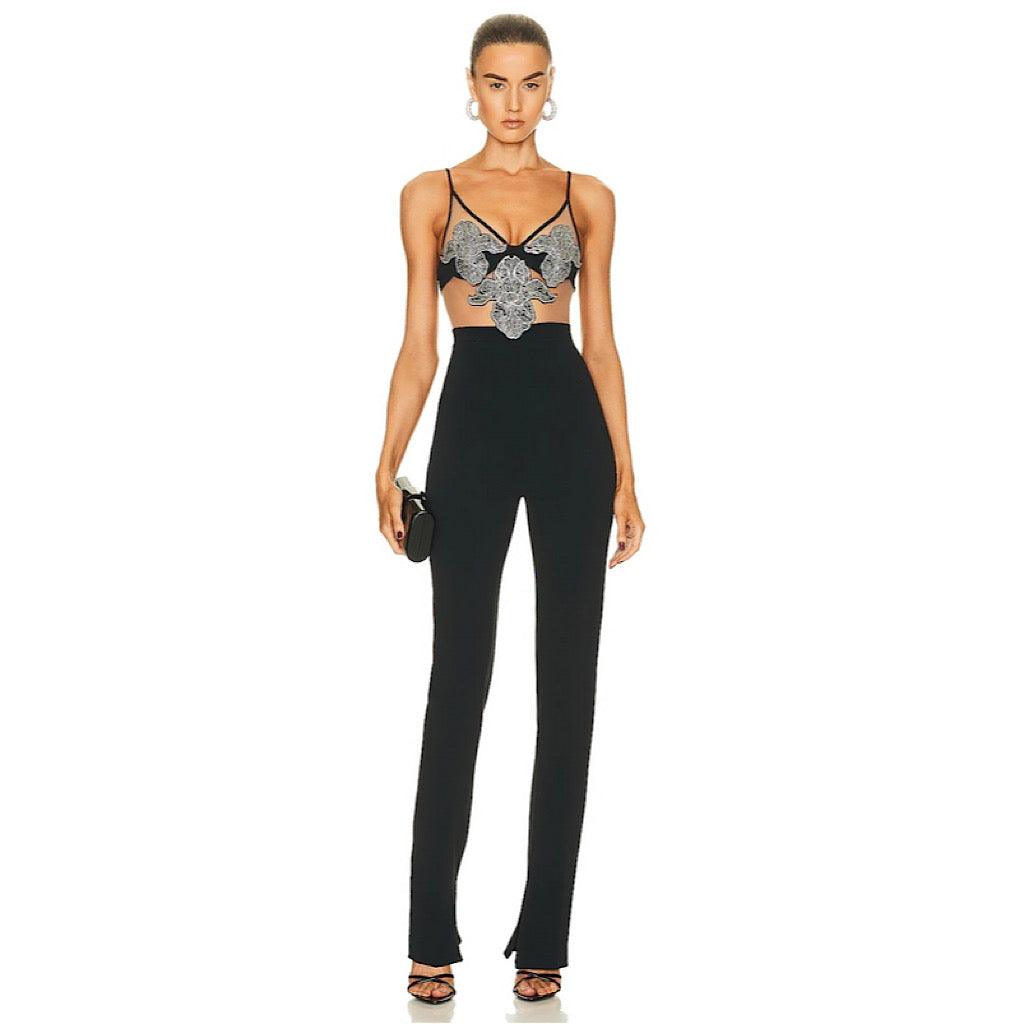 Crystal Flower jumpsuit REBECATHELABEL