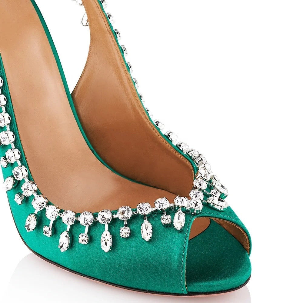 Crystal Rhinestone heels REBECATHELABEL