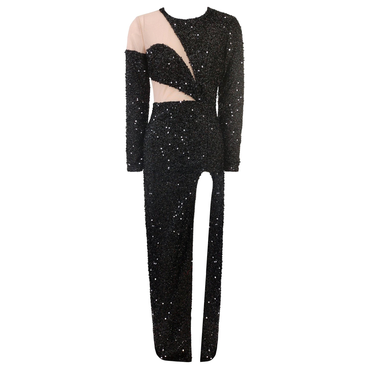 Cut out sequin high slit dress REBECATHELABEL