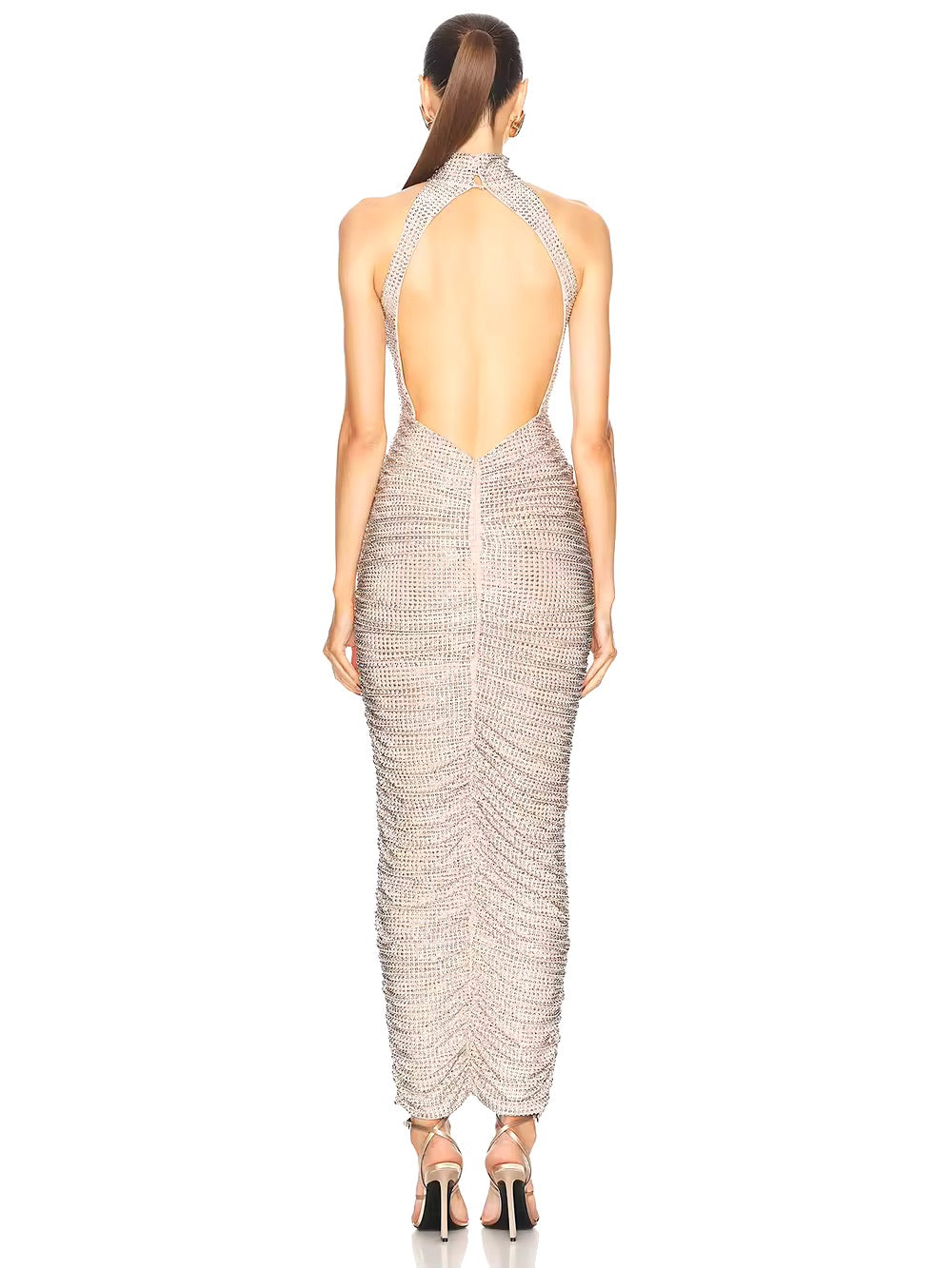 Hot Diamond Mesh Tight Maxi Dress