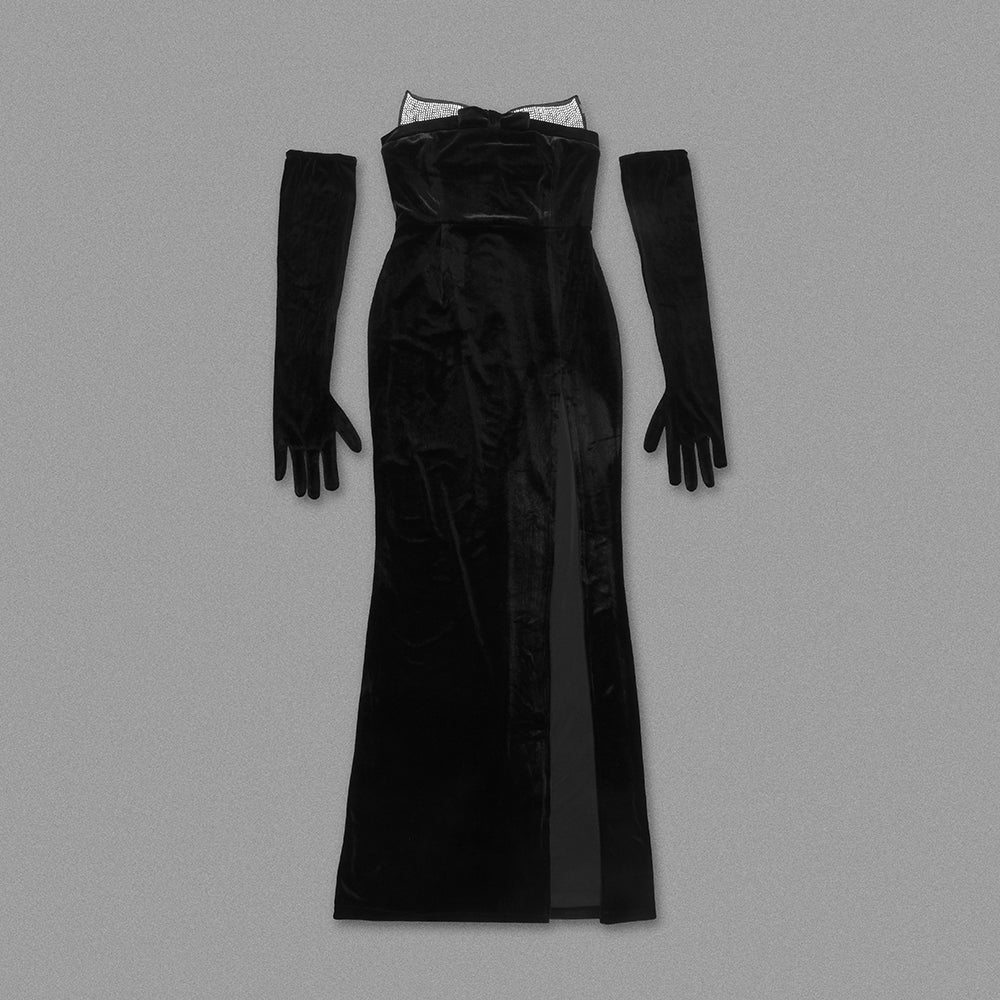 Miss gorgeous floor length velvet dress