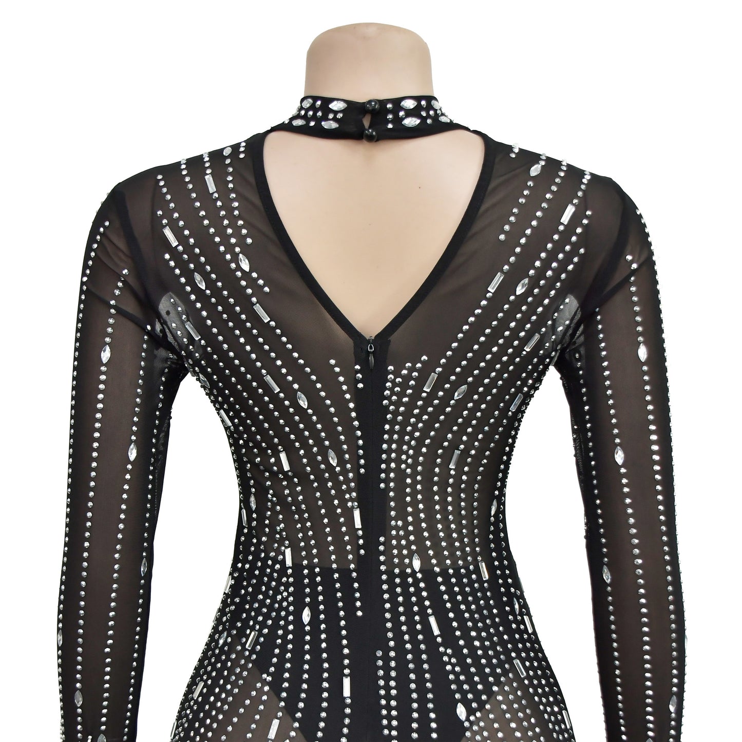 Mesh Drilling rhinestone Dress