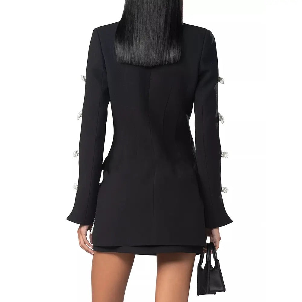 Diamond Hollow Bow blazer Bandage Mini Dress REBECATHELABEL