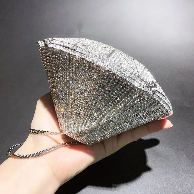 Diamond rhinestone clutch REBECATHELABEL