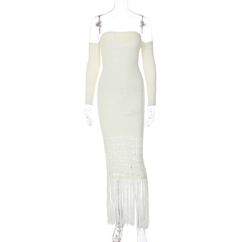 Elegant Slim Fit Tassel Dress REBECATHELABEL