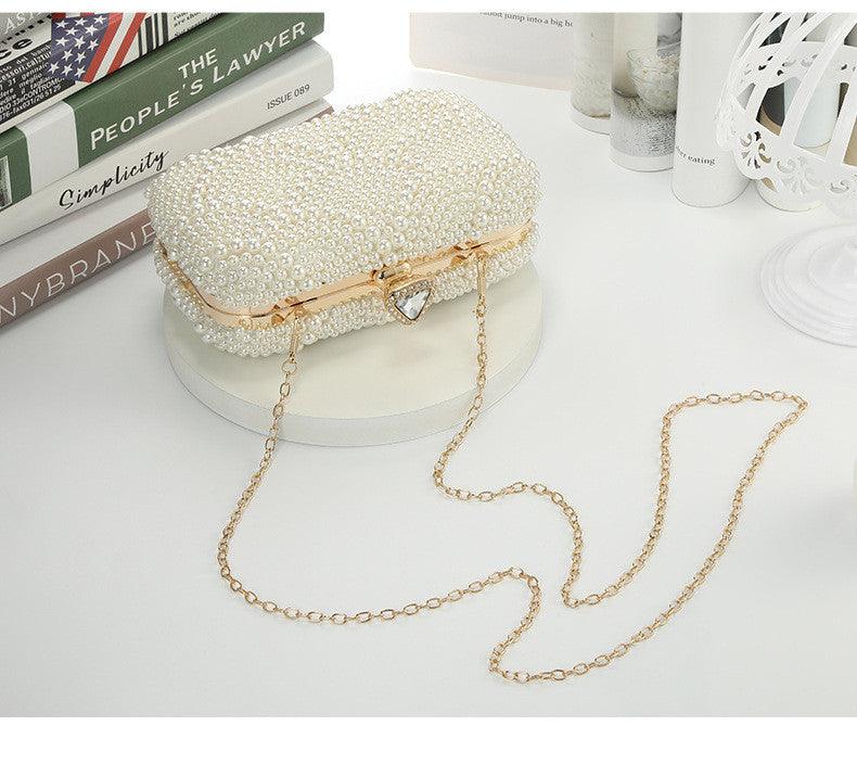 Fish Scale Shape Reversible Pearl Evening Bag REBECATHELABEL