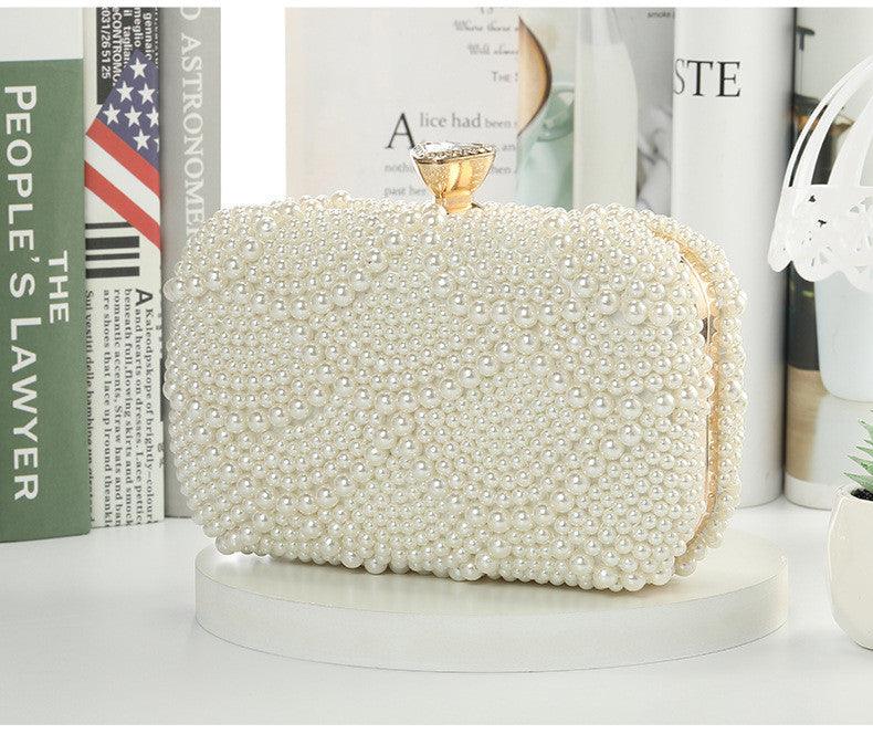 Fish Scale Shape Reversible Pearl Evening Bag REBECATHELABEL