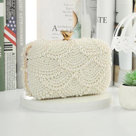 Fish Scale Shape Reversible Pearl Evening Bag REBECATHELABEL