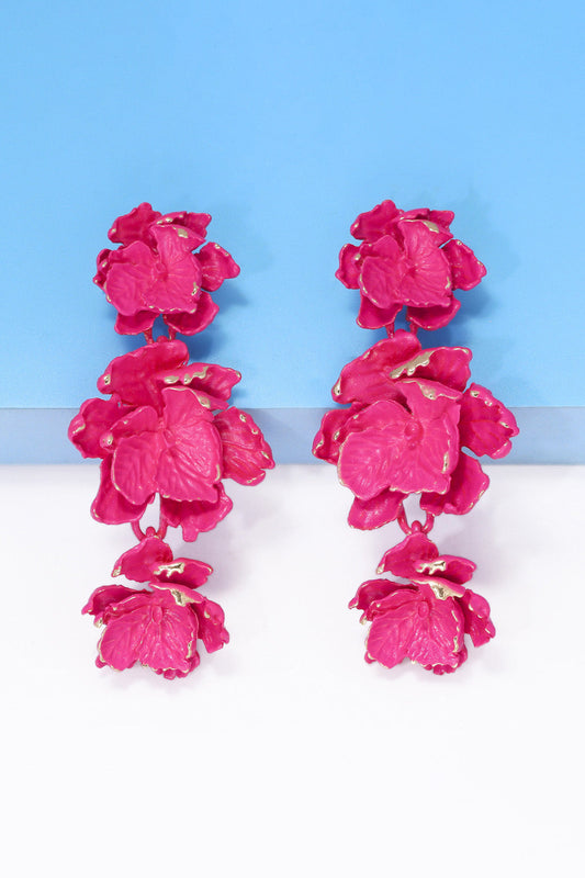 Flower Shape Zinc Alloy Dangle Earrings REBECATHELABEL