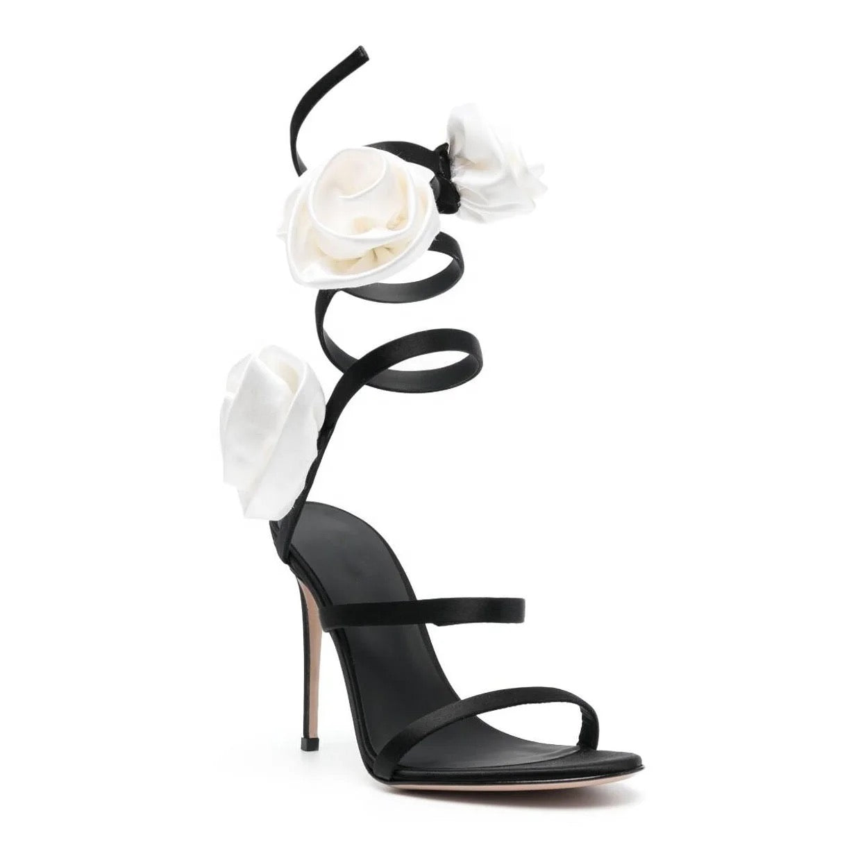 Flower Snake Strap Heels REBECATHELABEL